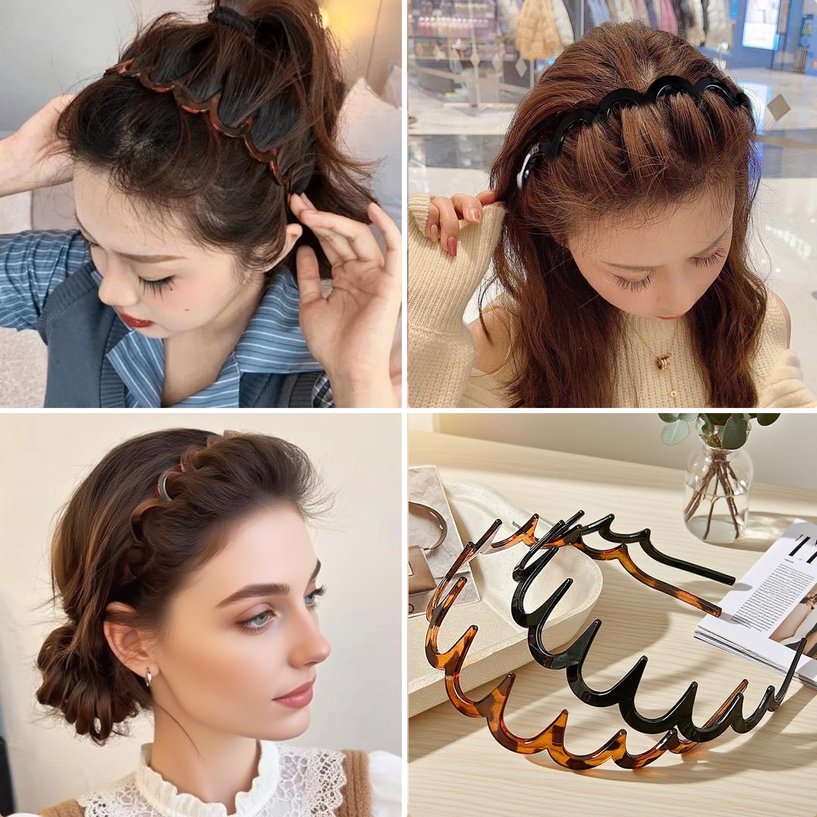 U-shape headband amber-black high cranium design for extra volume