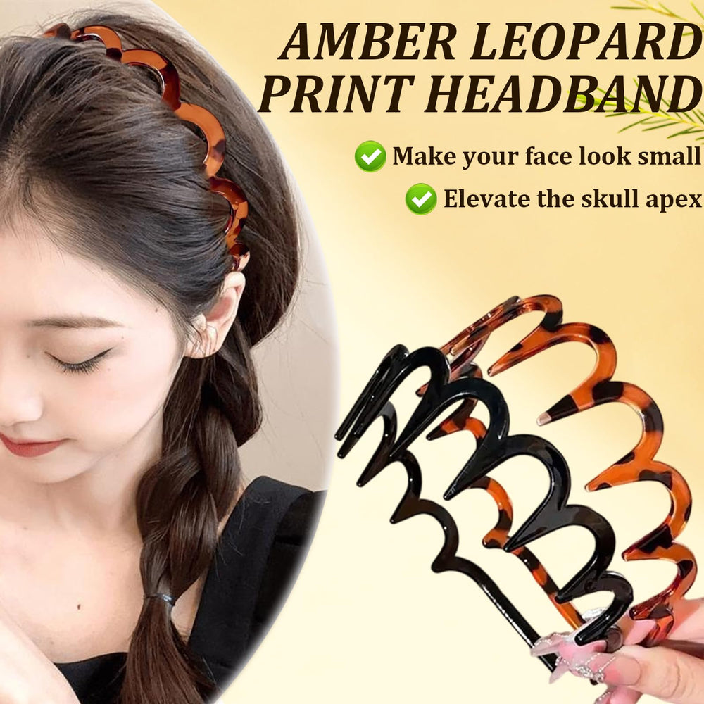 U-shape headband amber-black teeth closeup showing non-slip design