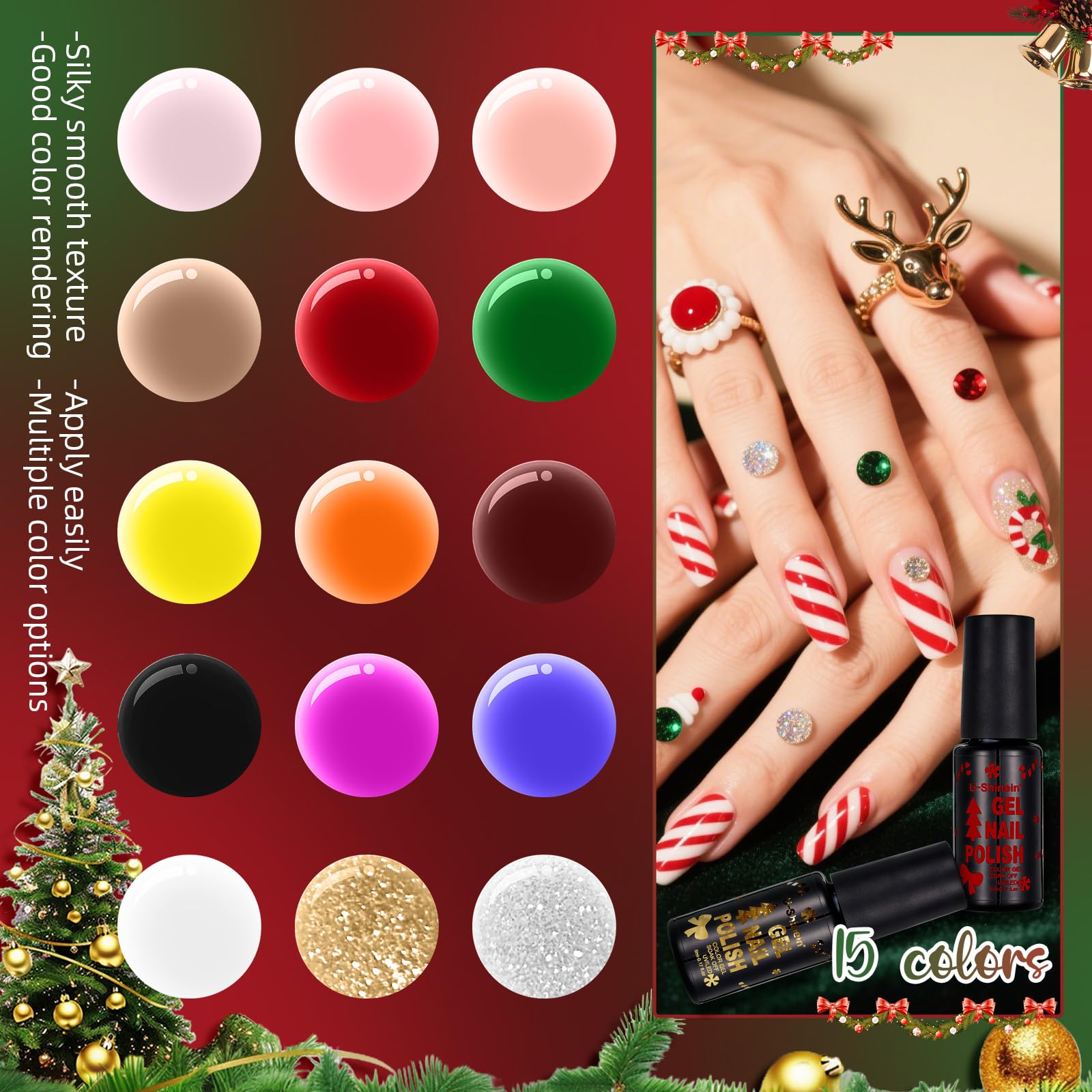 U-Shinein 13 trendy gel polishes offering salon-worthy shades at home.