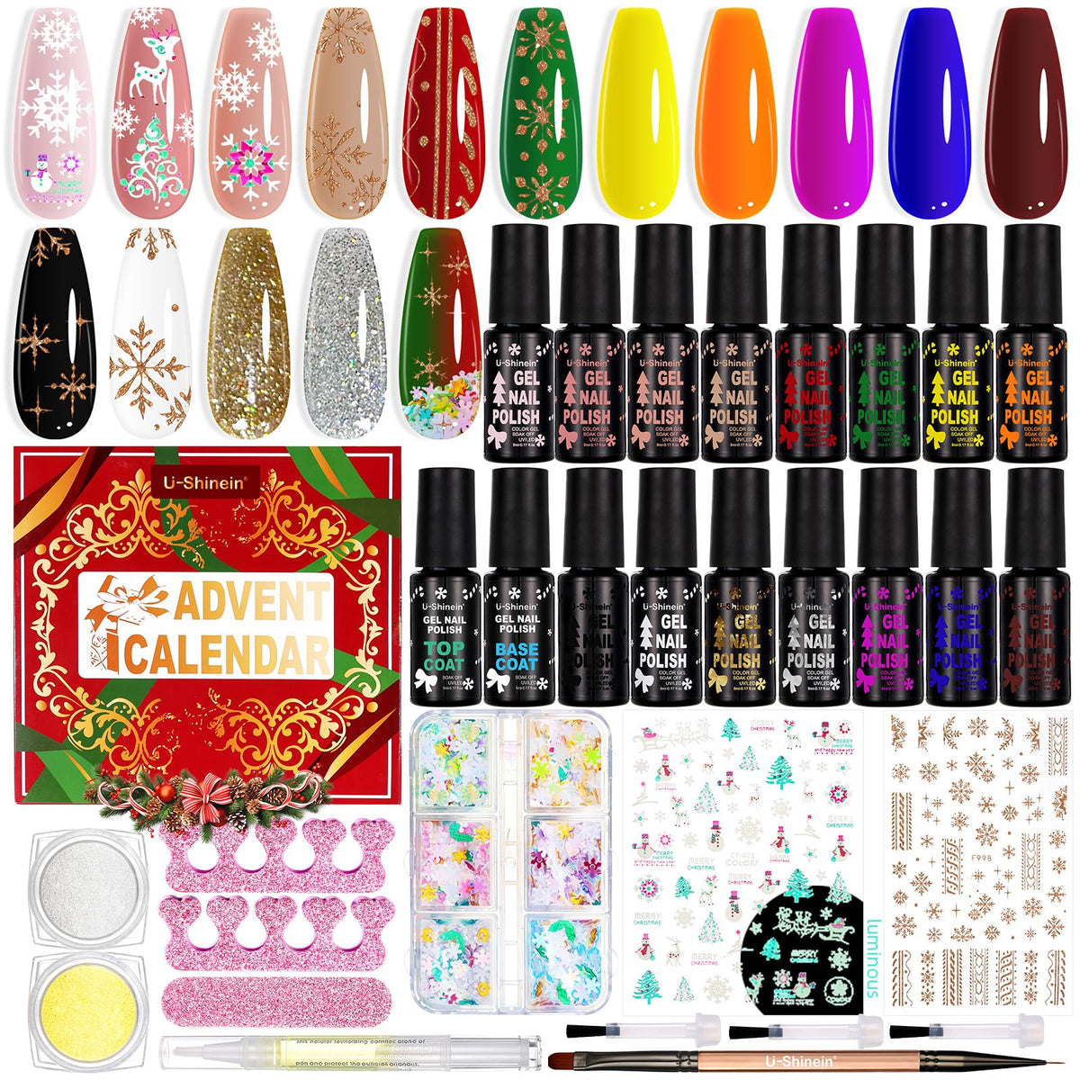 U-Shinein Advent Calendar cover with festive packaging for gift-ready holidays.