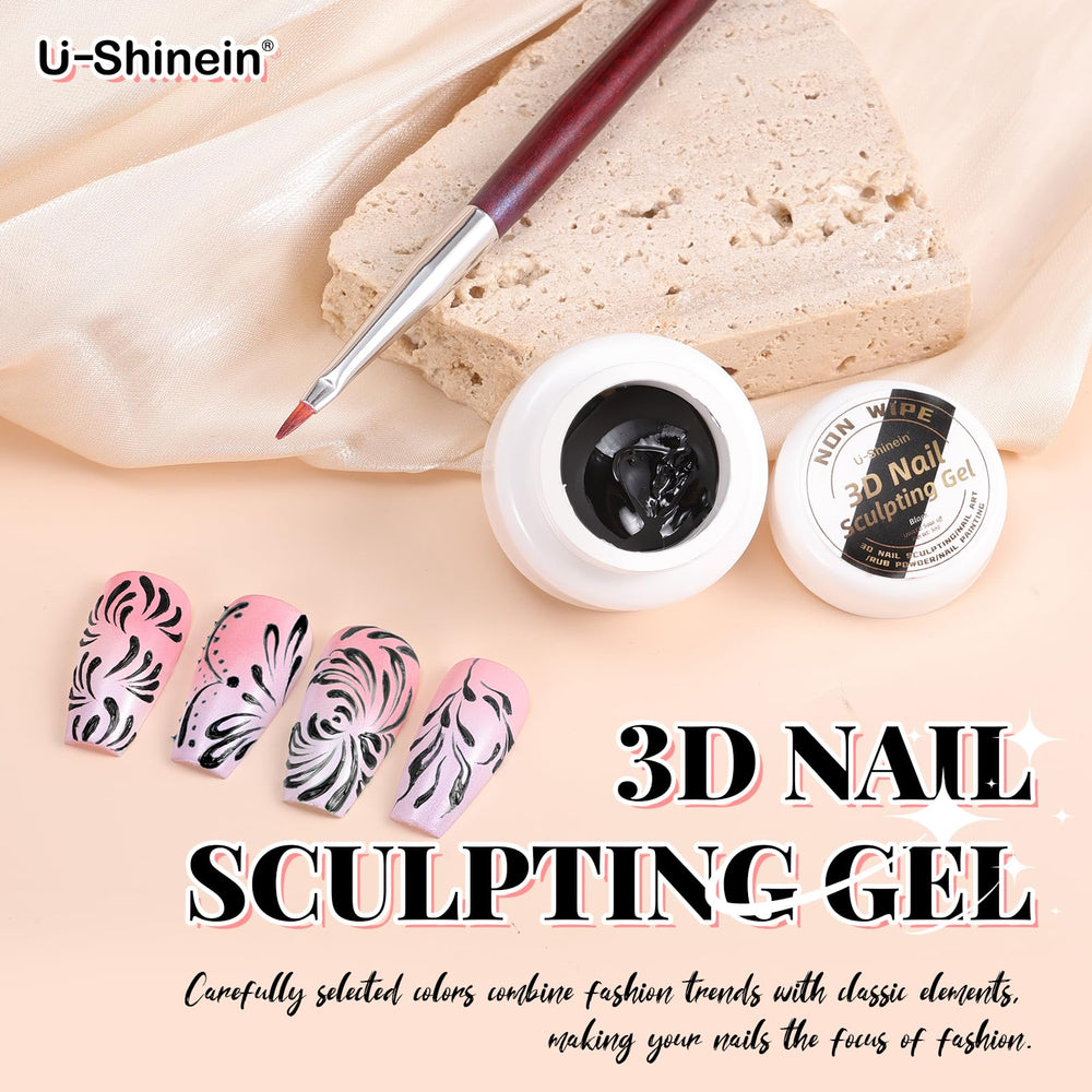 U-Shinein packaging shows included sculpture gel and painting pen for a complete DIY kit.