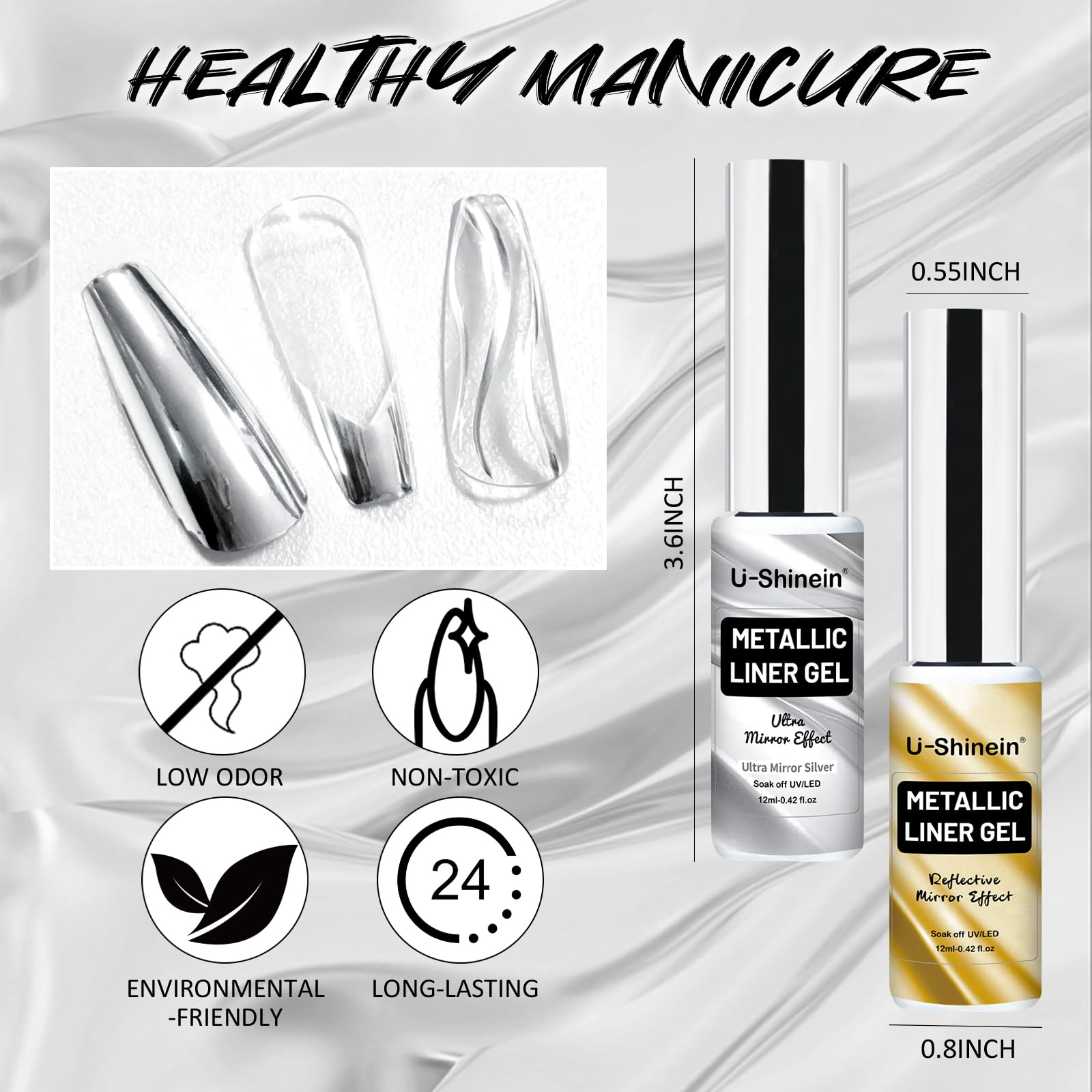 U-Shinein soak-off DIY nail liner simplifies removal without damage