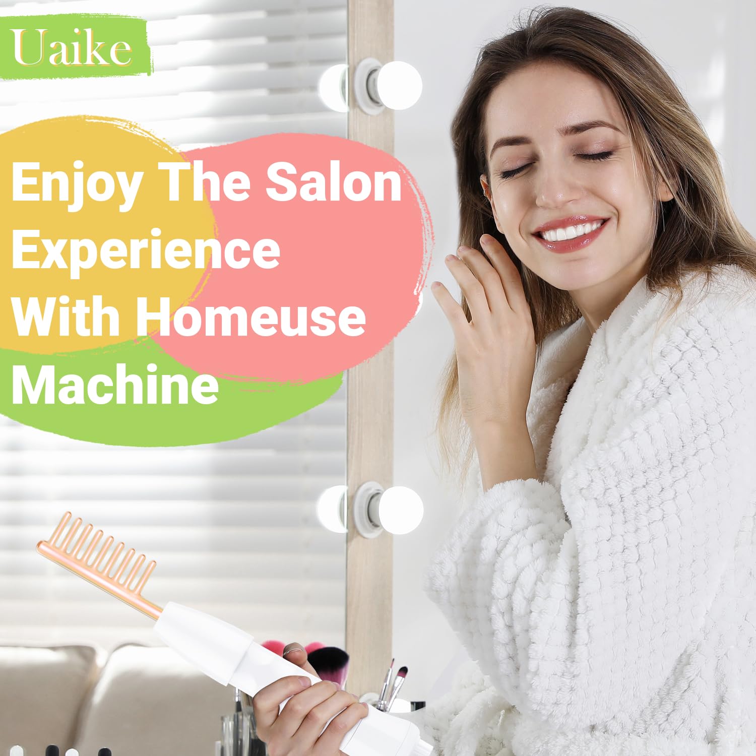Uaike orange wand shown in glow-ready setup for quick at-home skincare.