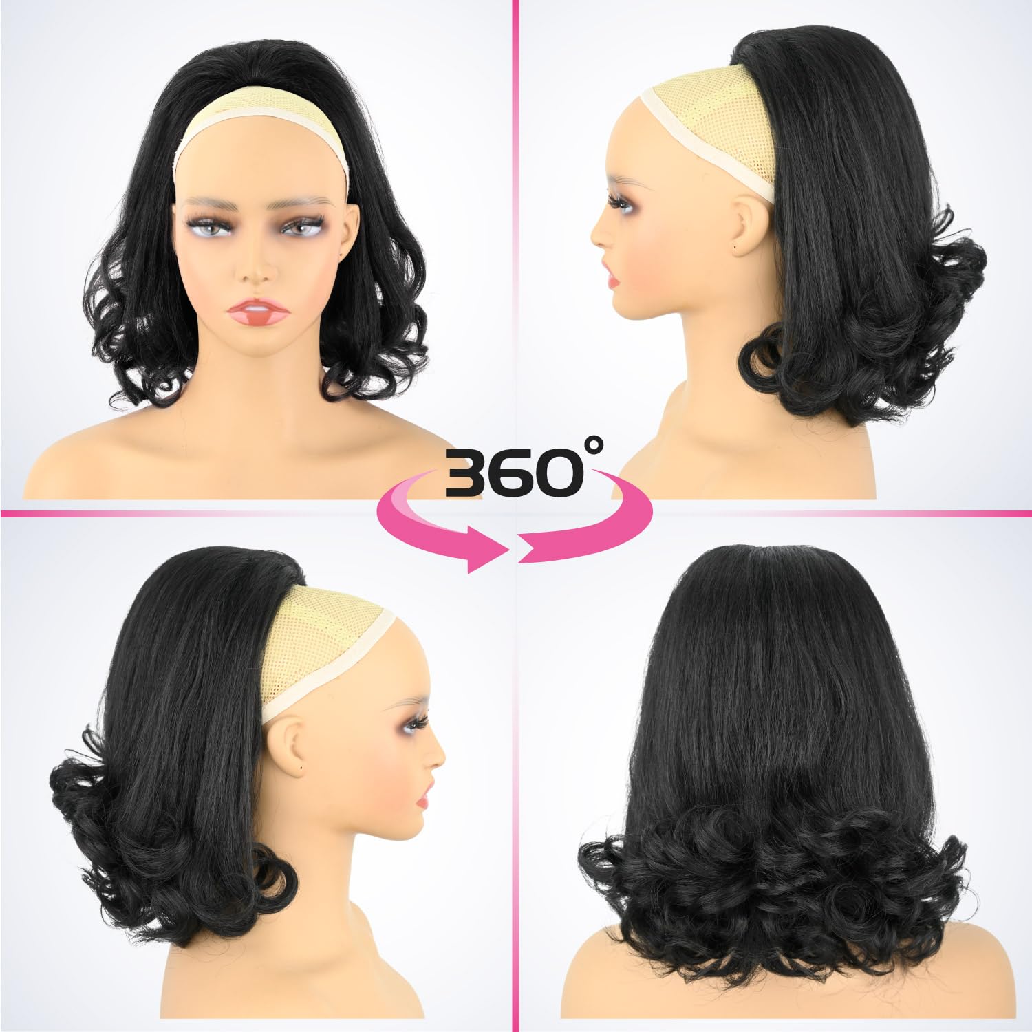 UAmy Hair Flick Ponytail Extension 14in blends with natural hair texture