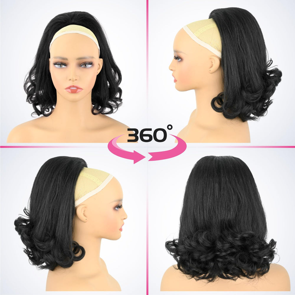 UAmy Hair Flick Ponytail Extension 14in blends with natural hair texture