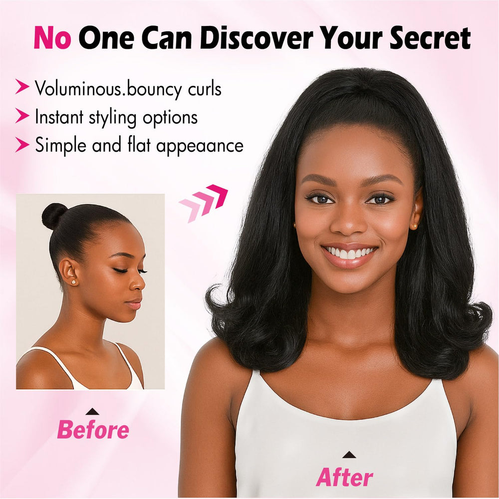 UAmy Hair Flick Ponytail Extension 14in shines in natural lighting