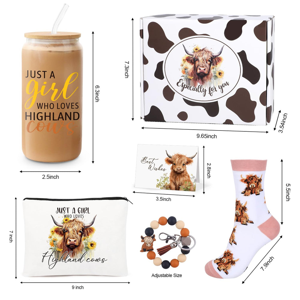 UAREHIBY Highland Cow Makeup Bag interior view with ample space for cosmetics.