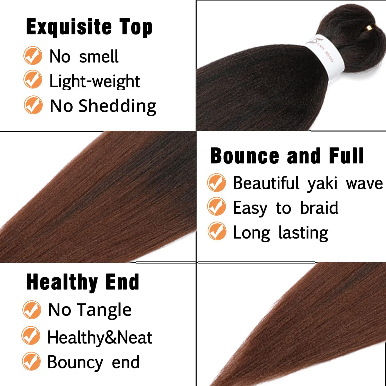 Ubeleco braiding hair ombre 24in 1b-30 color variation demonstrates natural mix