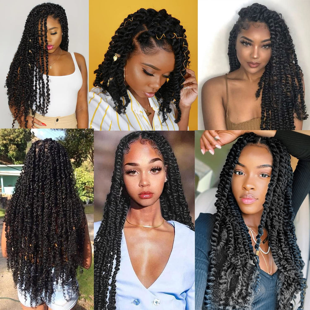 Ubeleco Passion Twist Hair 18in 22-strand packs detail shows generous fullness per head.