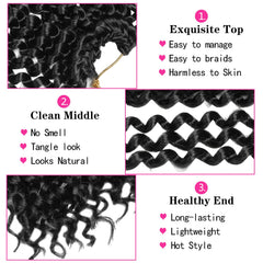 Ubeleco Passion Twist Hair 18in no-smell, tangle-free strands for smooth braiding.