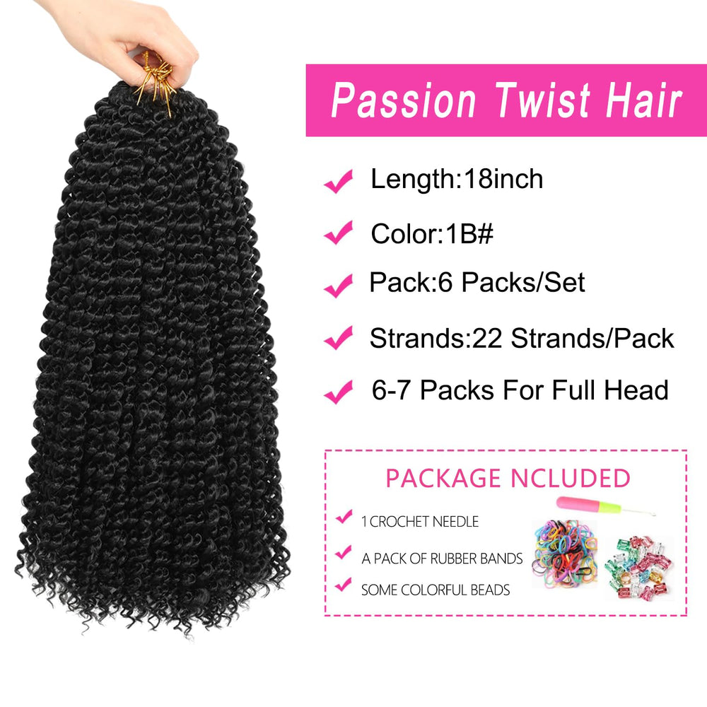 Ubeleco Passion Twist Hair 18in full-head installation shot demonstrates easy twist-and-go crochet setup.
