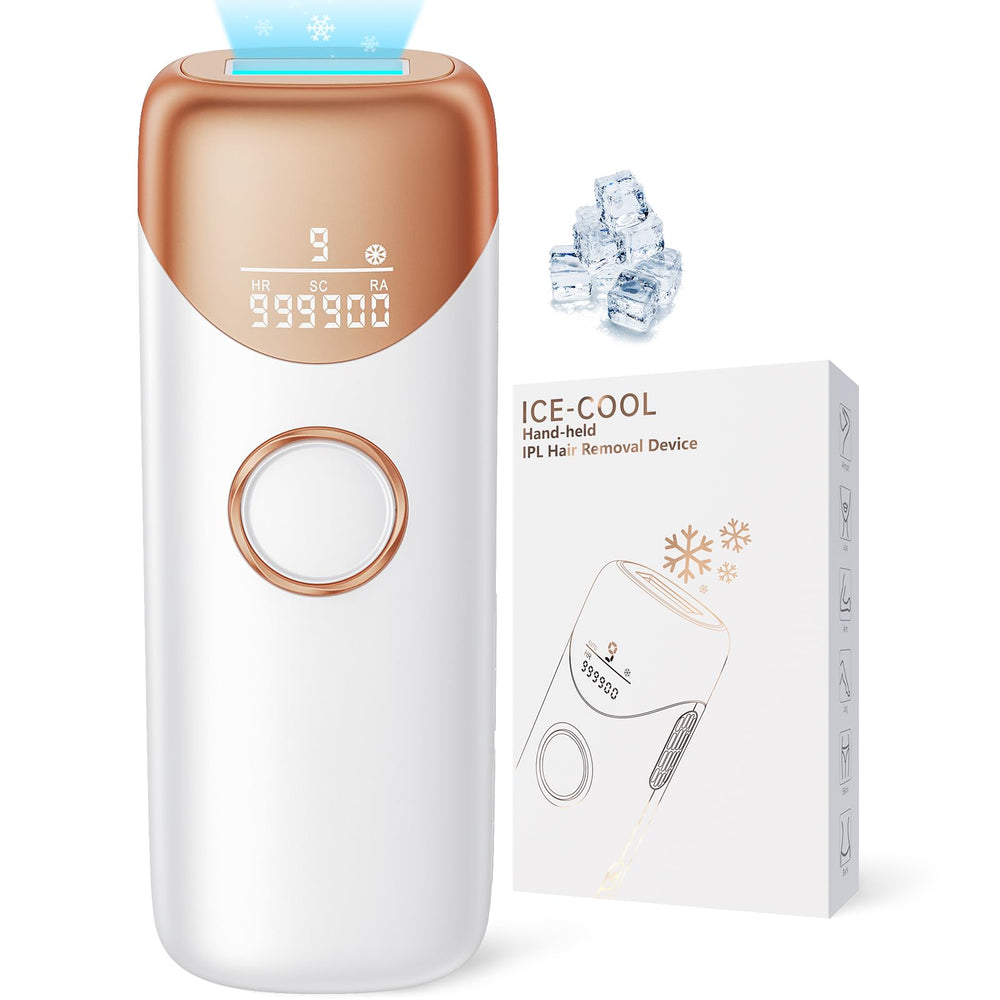 Ubroo IPL device front view in gold offers a convenient at-home treatment option.