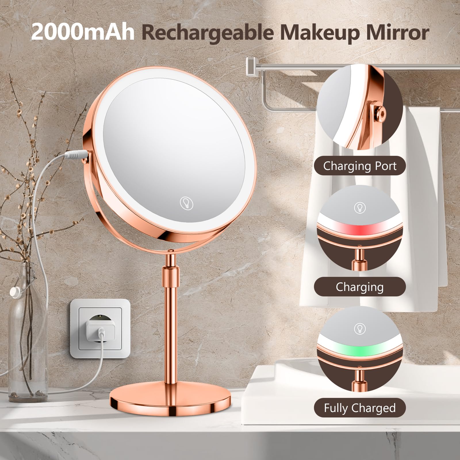 UBYMET 360-degree rotation, double-sided, easy angle switching.