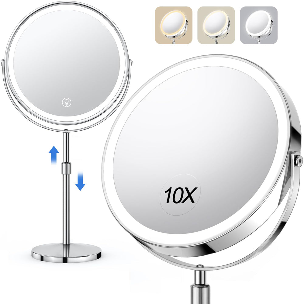 UBYMET lighted makeup mirror—8-inch double-sided view for everyday makeup precision