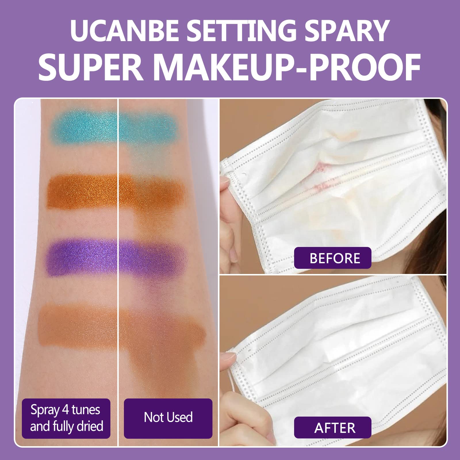 UCANBEMAKEUP ultra fine mist spray provides even coverage