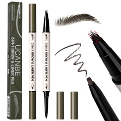 UCANBE 2-in-1 brow pen and gel eyeliner dual-ended for precise everyday definition.