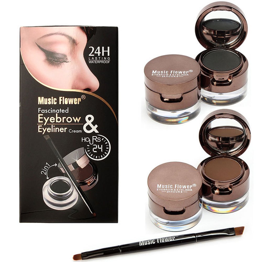 UCANBE 4 in 1 Eyeliner Brow Kit double-ended brush enables precise application.