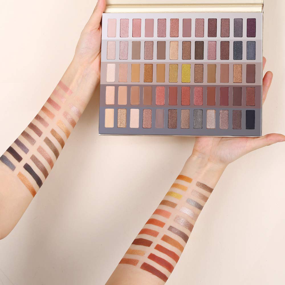 UCANBE 60 Colors Neutral Palette swatch closeup highlights buttery mattes and rich metallics