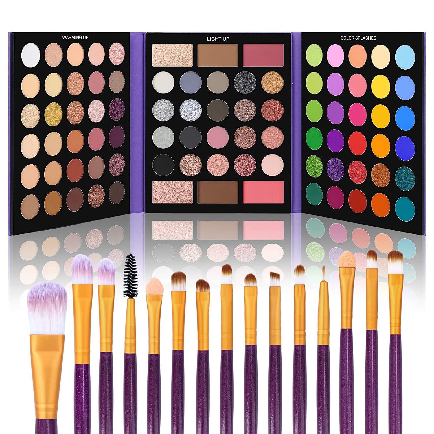 UCANBE 86 Colors Nude Eyeshadow Palette close-up highlighting neutral shades for daily looks.