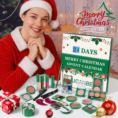 UCANBE Advent Calendar box opened to reveal 24 beauty gifts.