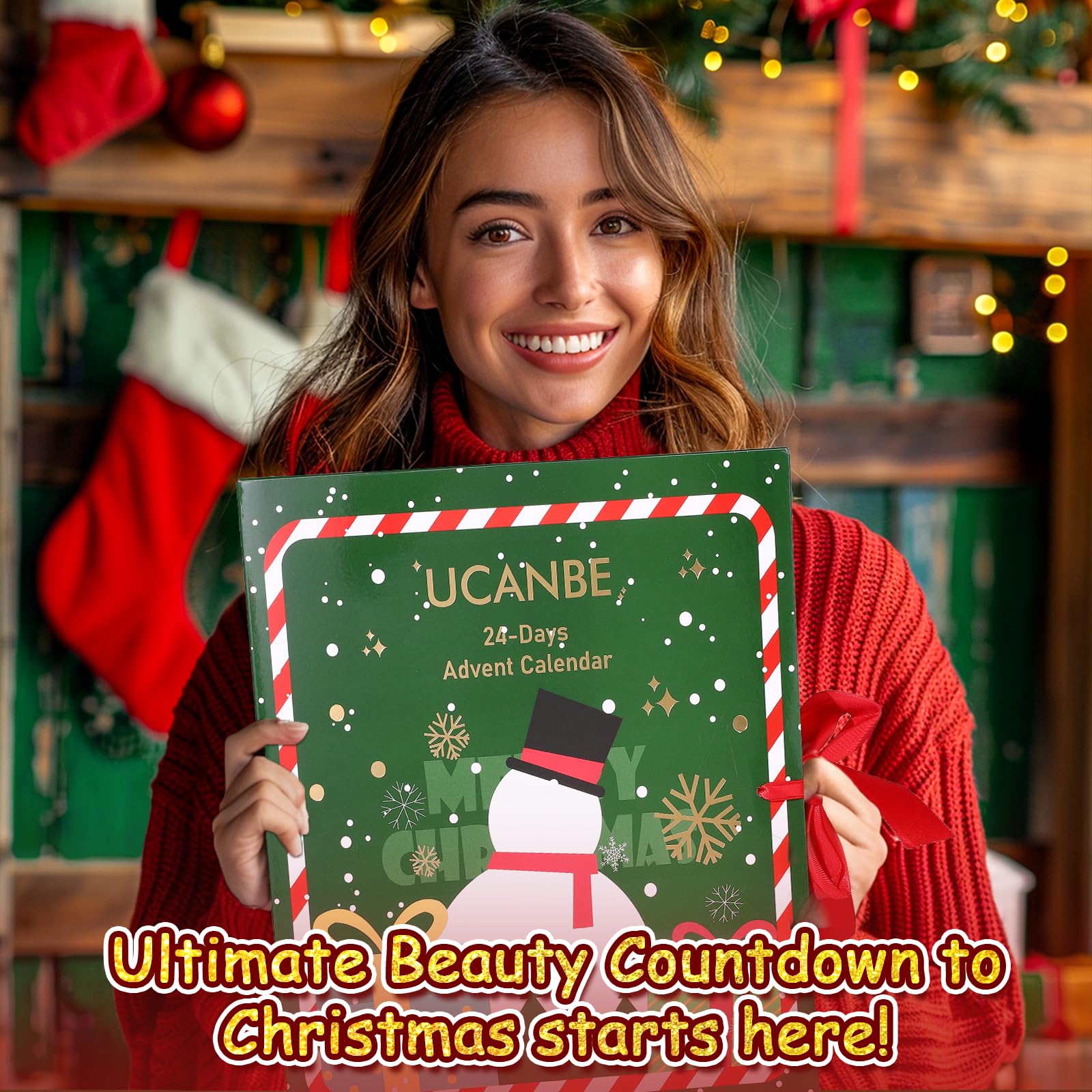 UCANBE Mascara and eyeliner image shows fast holiday eye definition.