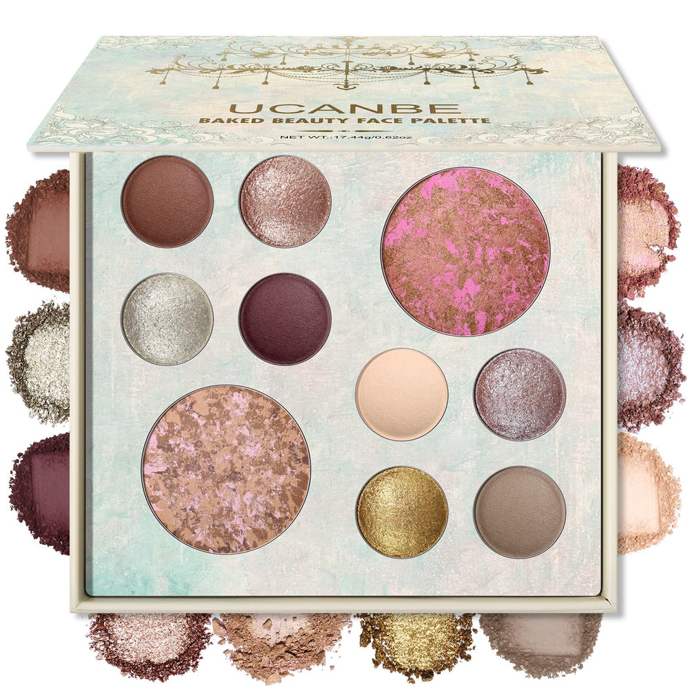 UCANBE All-in-One Baked Palette compact front for travel-ready makeup