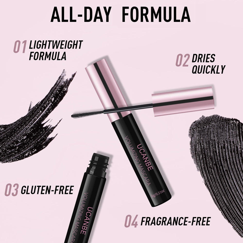 UCANBE Black Waterproof Mascara safe formula suitable for sensitive eyes.
