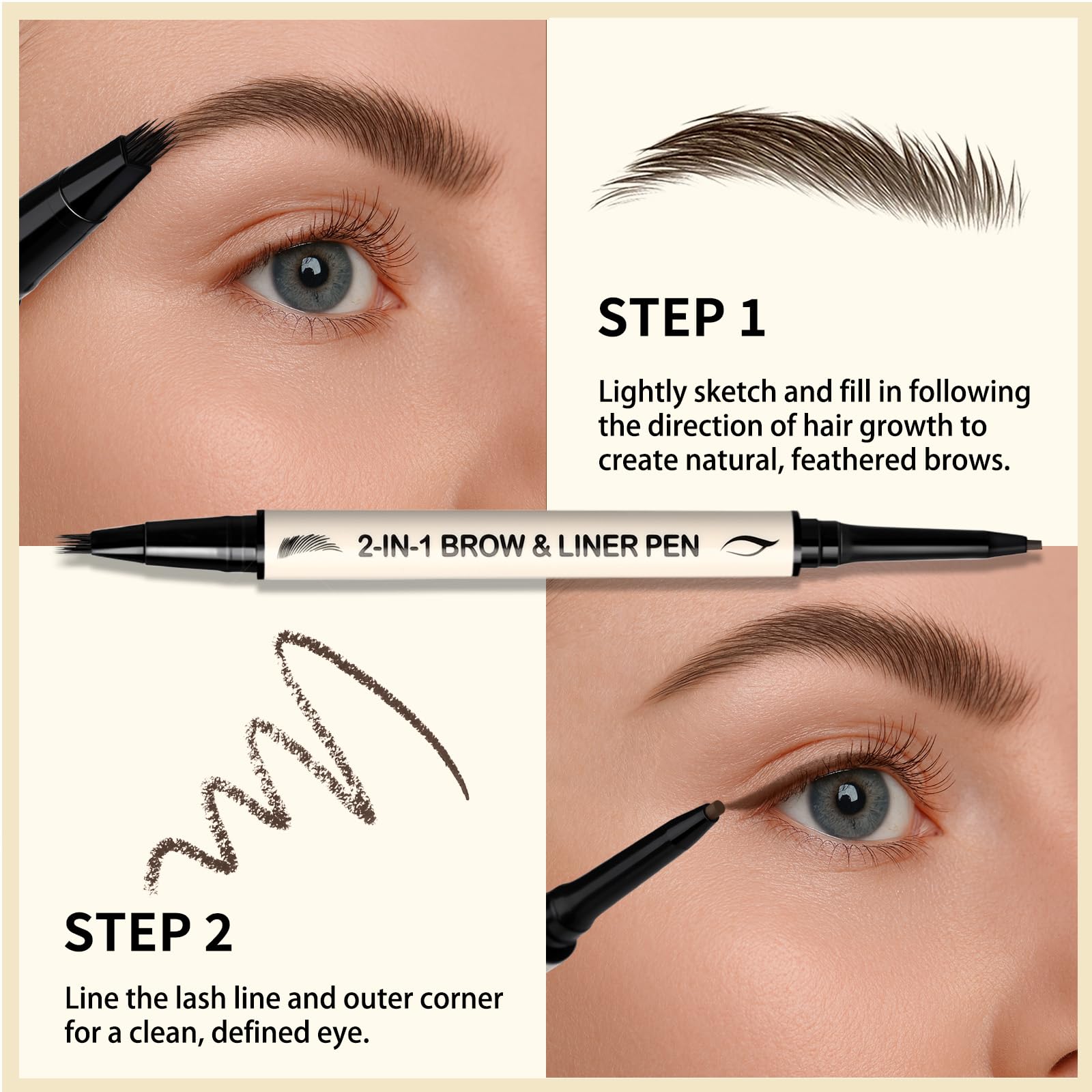UCANBE brow-and-eyeliner set offers beginner-friendly control and natural-looking hair-like strokes.