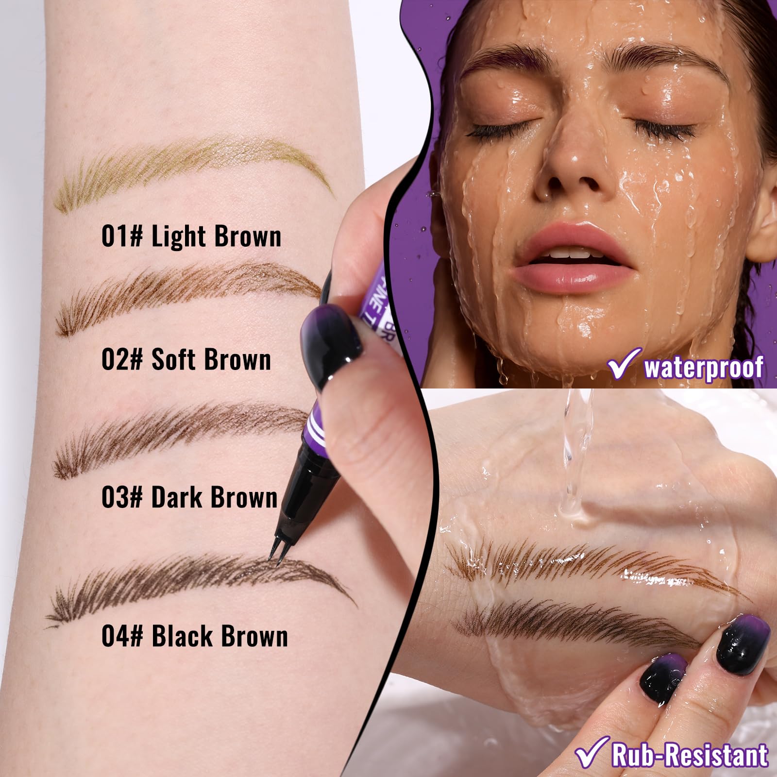 UCANBE Eyebrow Pen soft brown shade swatch