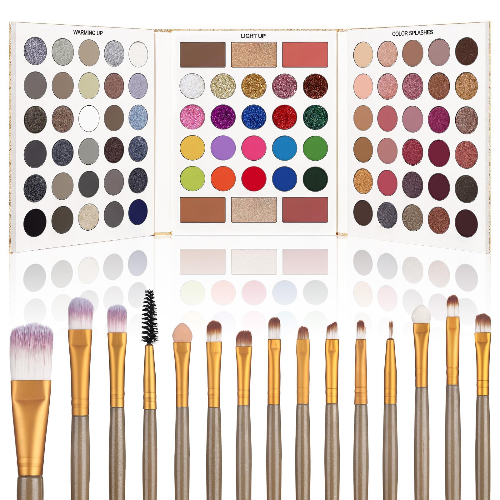 UCANBE Eyeshadow Palette close-up shows 86 pigmented shades for versatile looks.