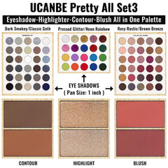 UCANBE Eyeshadow Palette with professional brush set for precision application.