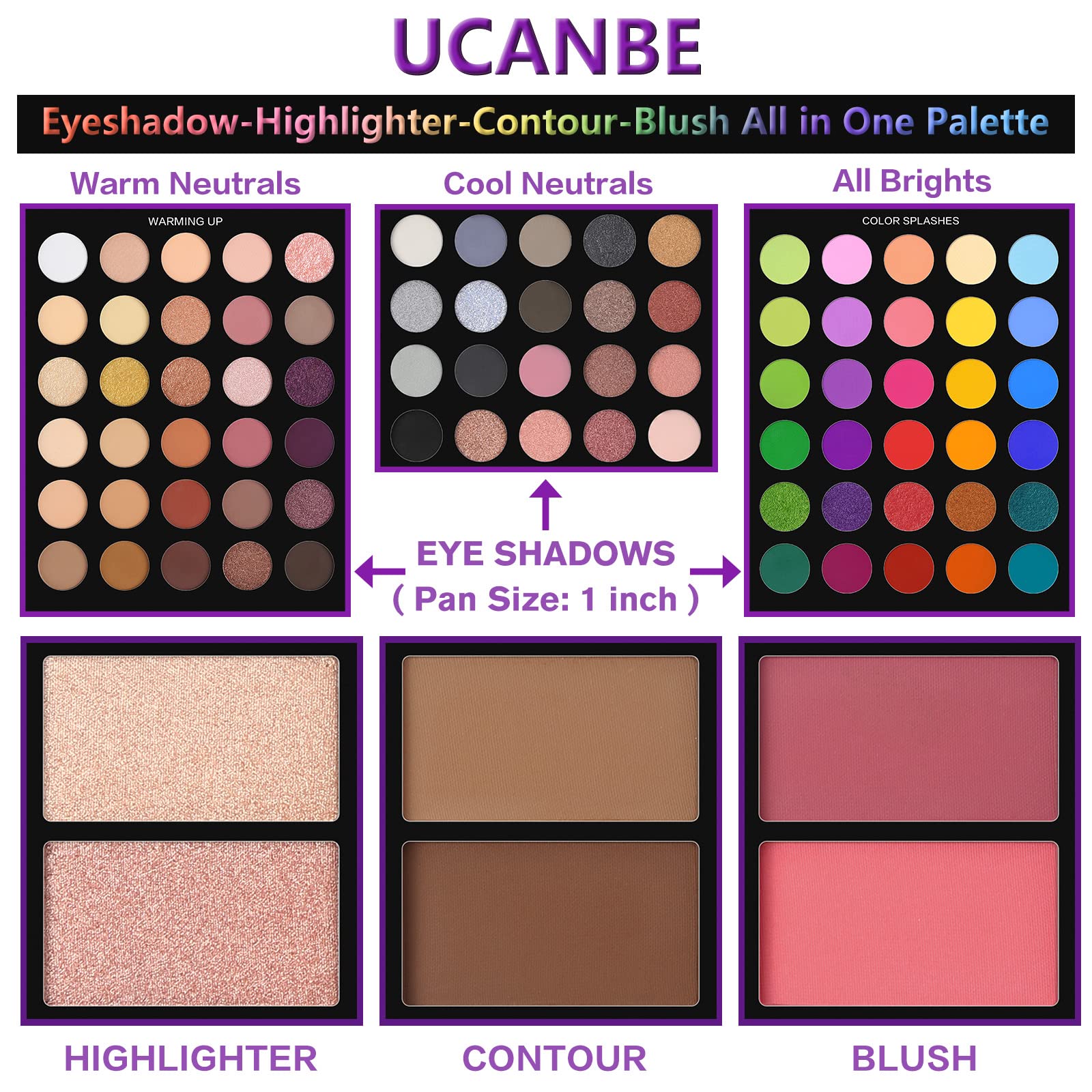 UCANBE Eyeshadow close-up with pigmented shades