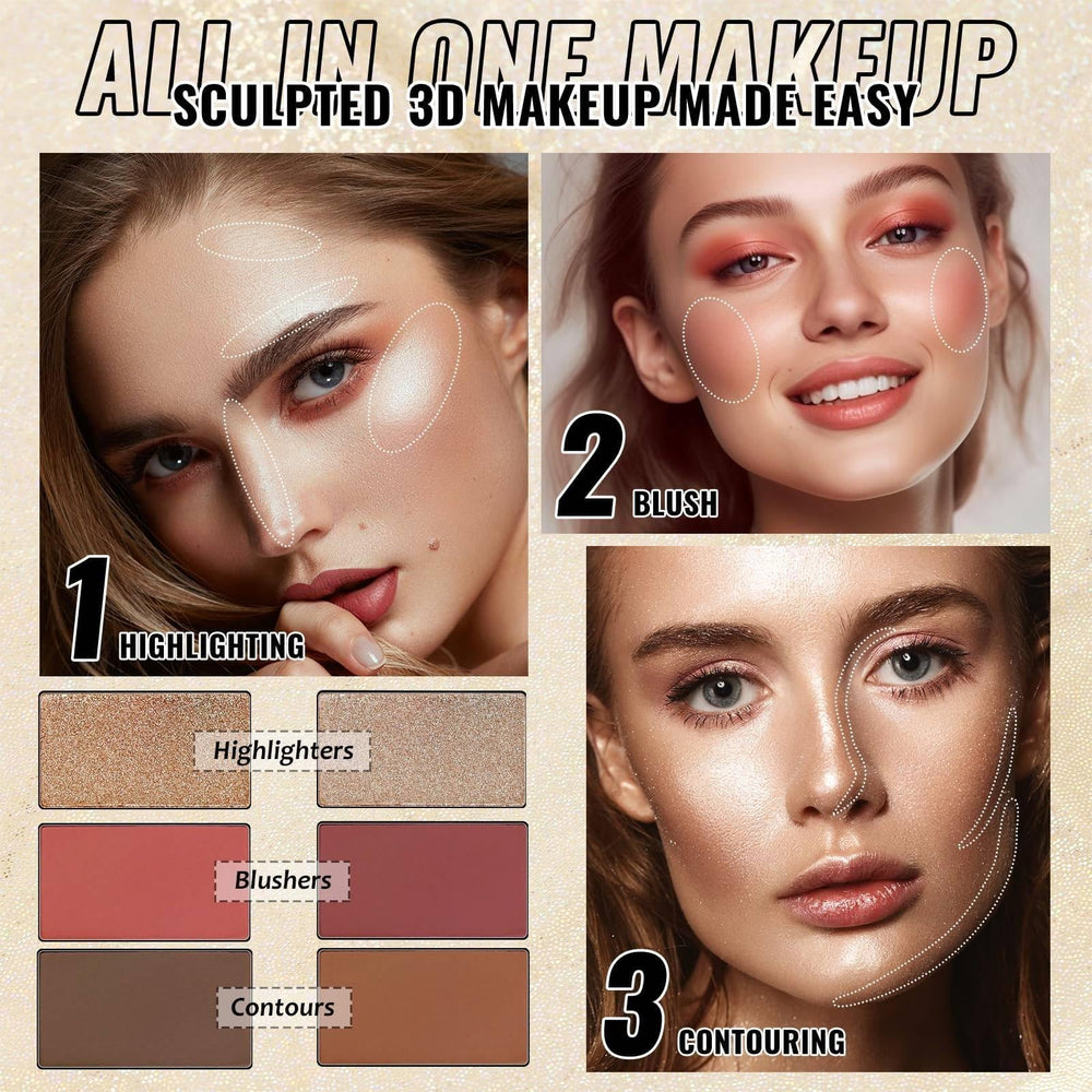 UCANBE Eyeshadow Palette glitter and shimmer shadows provide radiant topcoats.