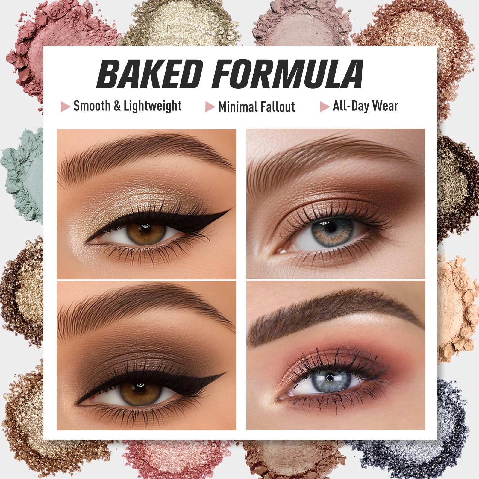 UCANBE eyeshadow palette swatches reveal rich pigments and smooth textures for seamless blending