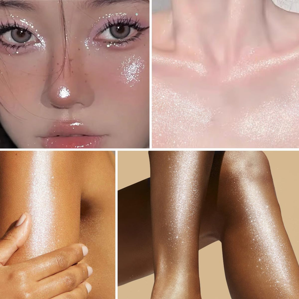 UCANBE face and collarbone glow highlighting décolletage