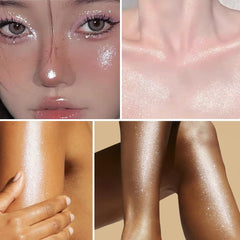 UCANBE face and collarbone glow highlighting décolletage
