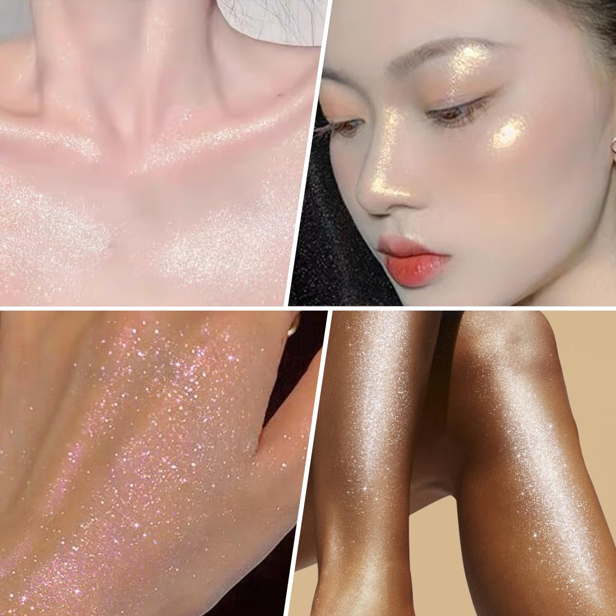 UCANBE Glow Shimmer Drop Set, brillo corporal para piel radiante.