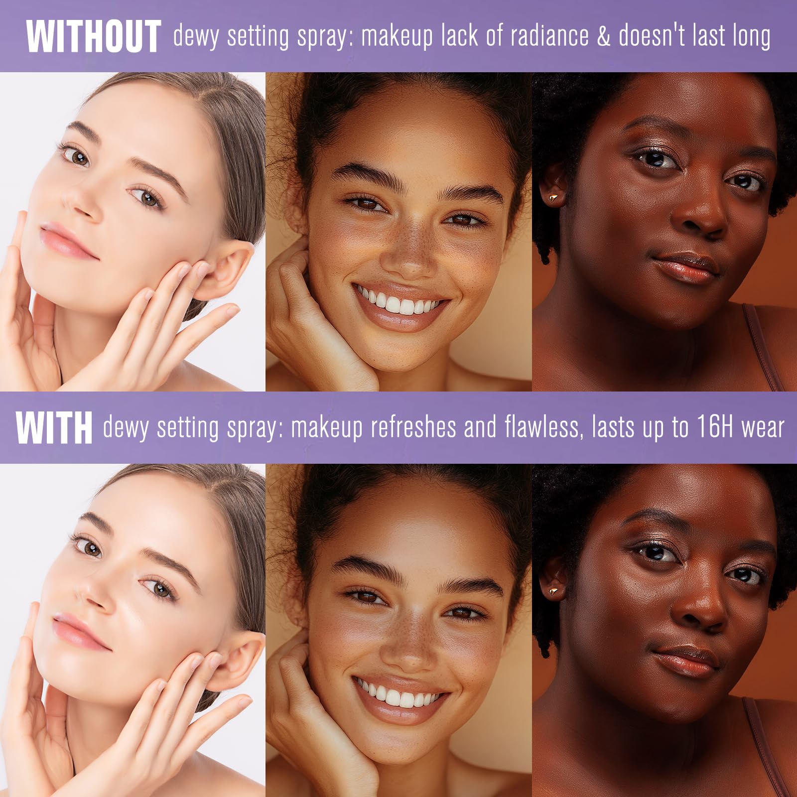UCANBE lightweight micro-fine mist shown on skin for breathable, non-sticky finish
