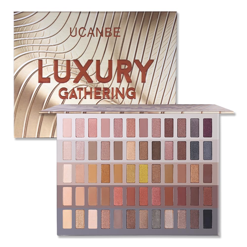 UCANBE Luxury Gathering Neutral Palette open pan shows 60 shades for versatile everyday looks