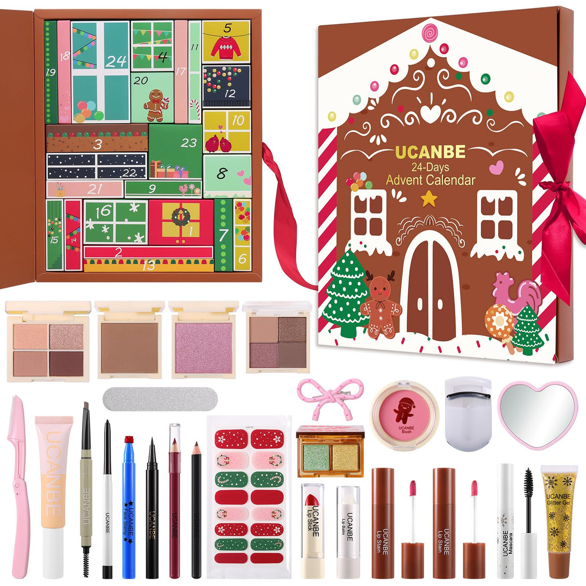 UCANBE makeup advent calendar 2025 front view ready for festive gifting countdown.
