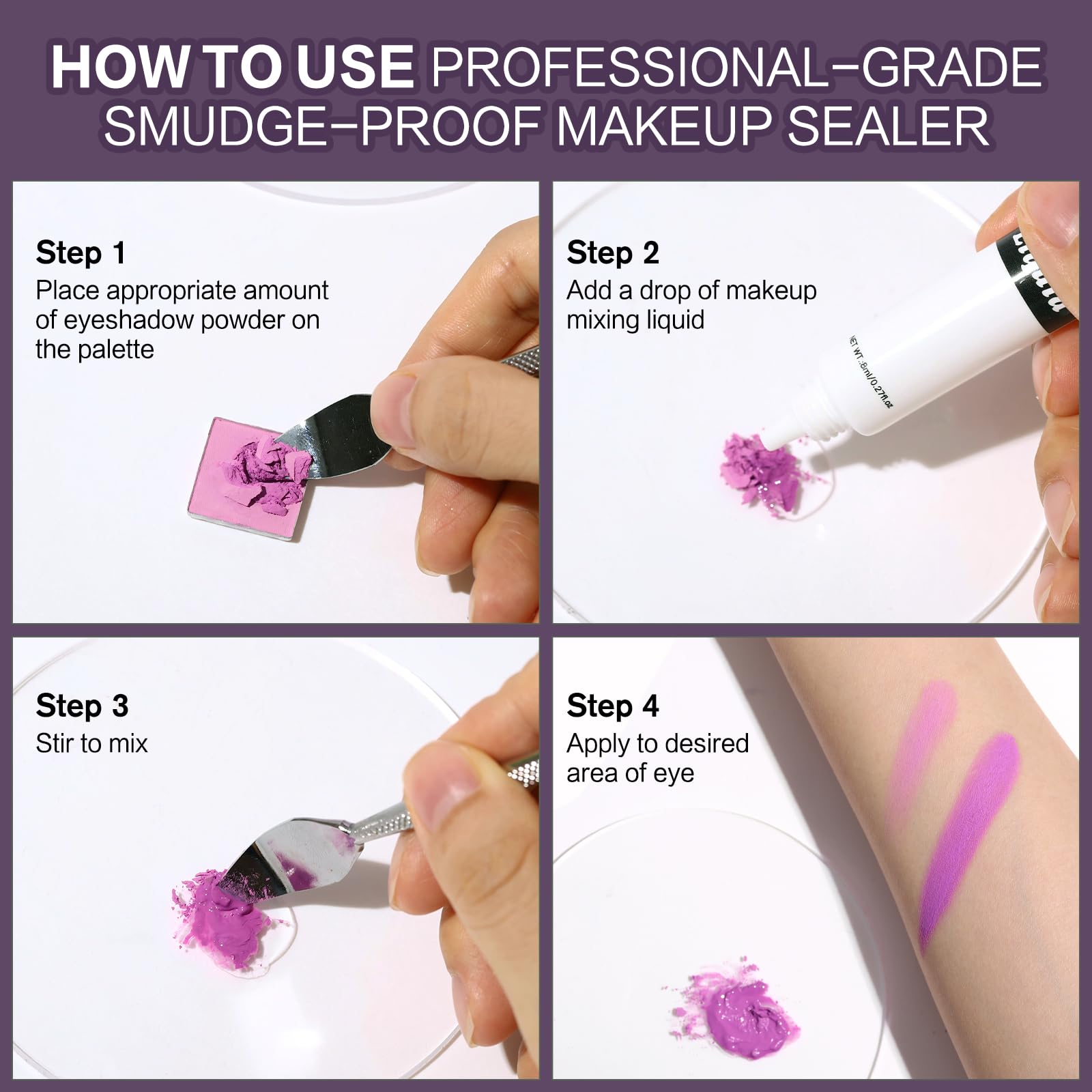 UCANBE Makeup Mixing Liquid reviving dried eyeshadow for renewed color payoff