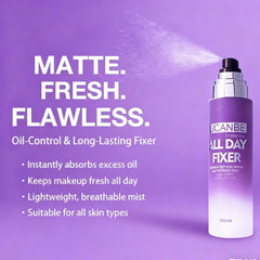 UCANBE makeup setting spray mist application demonstrates long wear