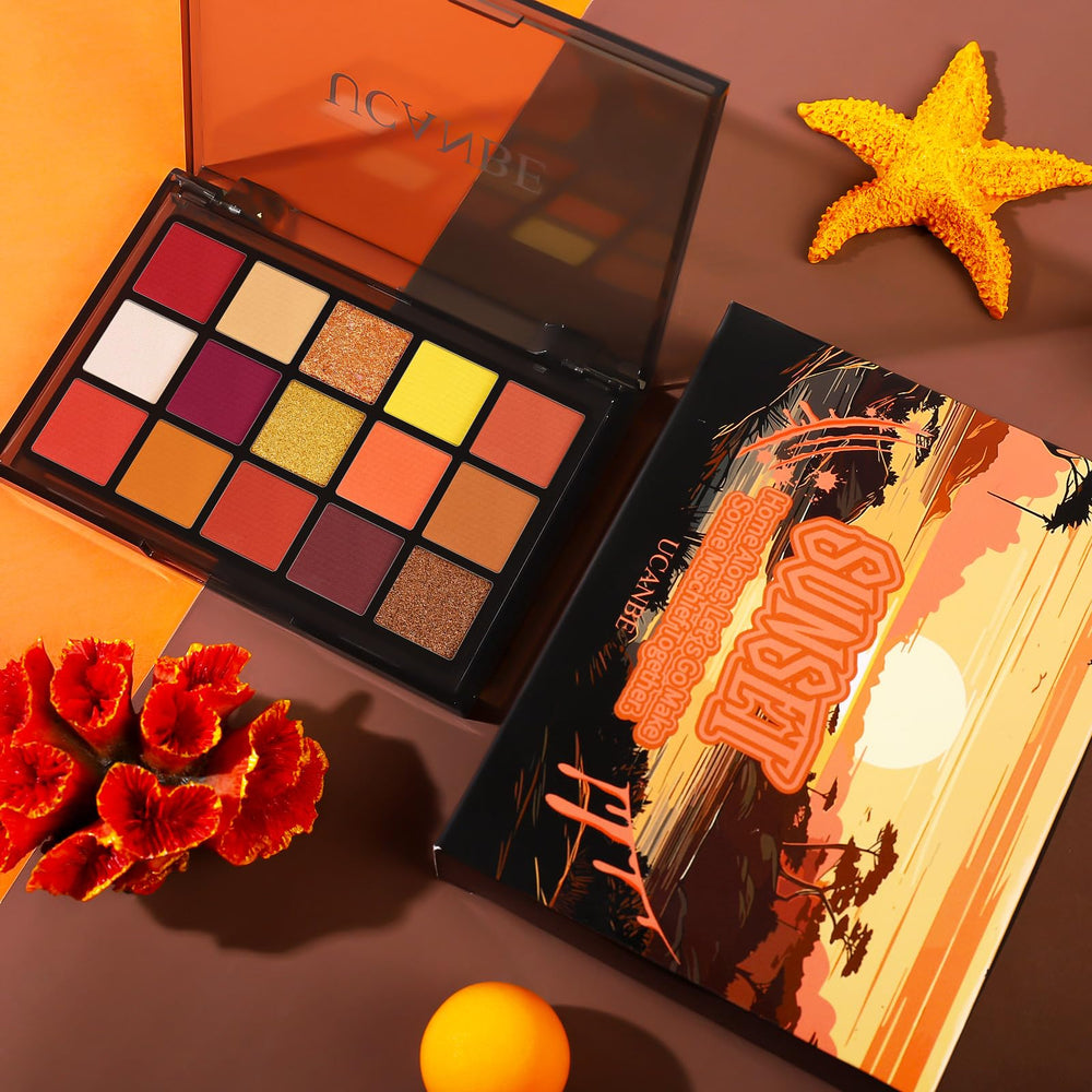 UCANBE Orange Eyeshadow Palette gift-ready acrylic packaging