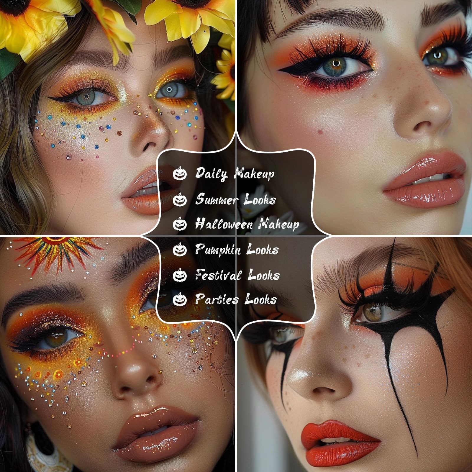 UCANBE Orange Eyeshadow Palette used for Halloween cosplay looks