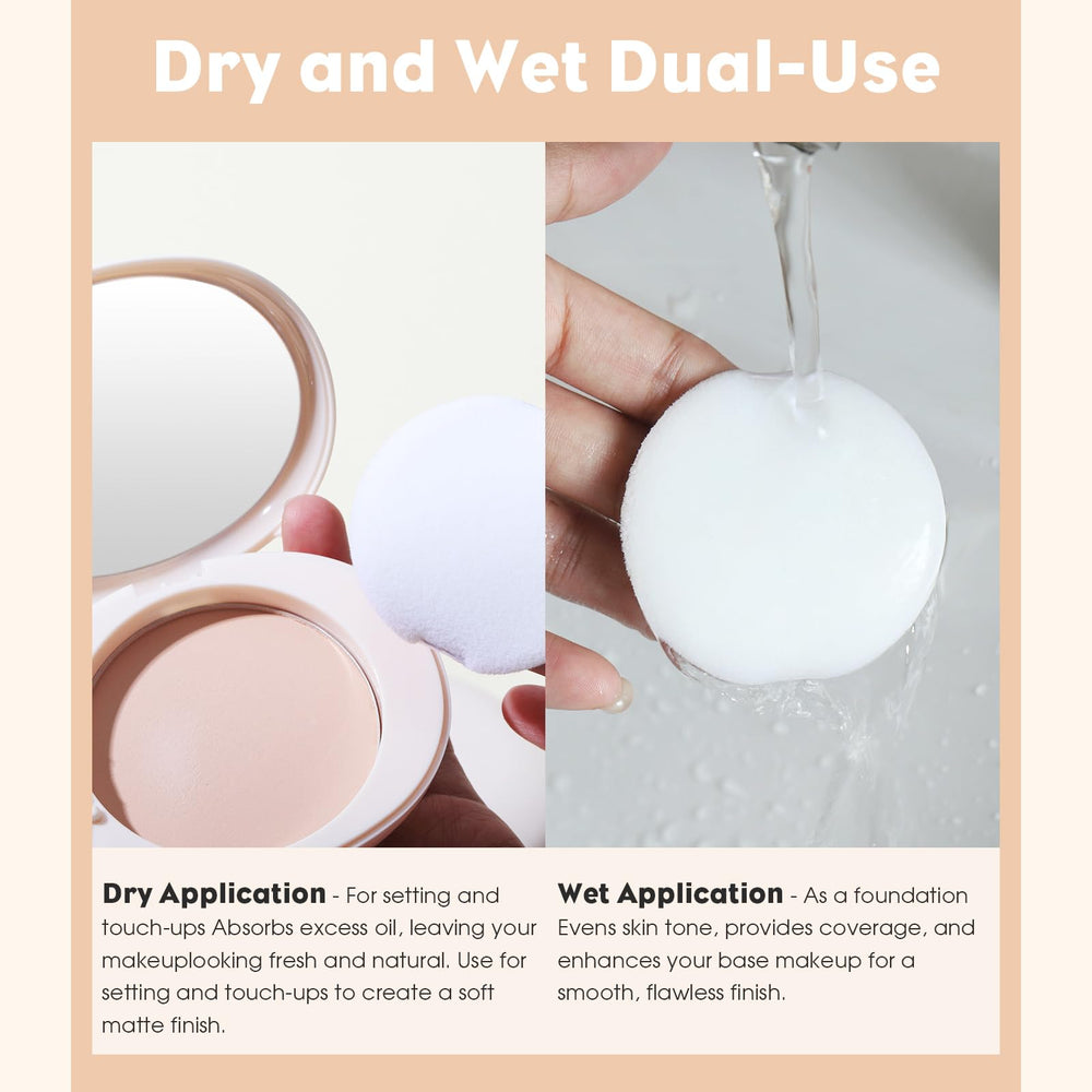 UCANBE powder on skin for a smooth, non-cakey finish.