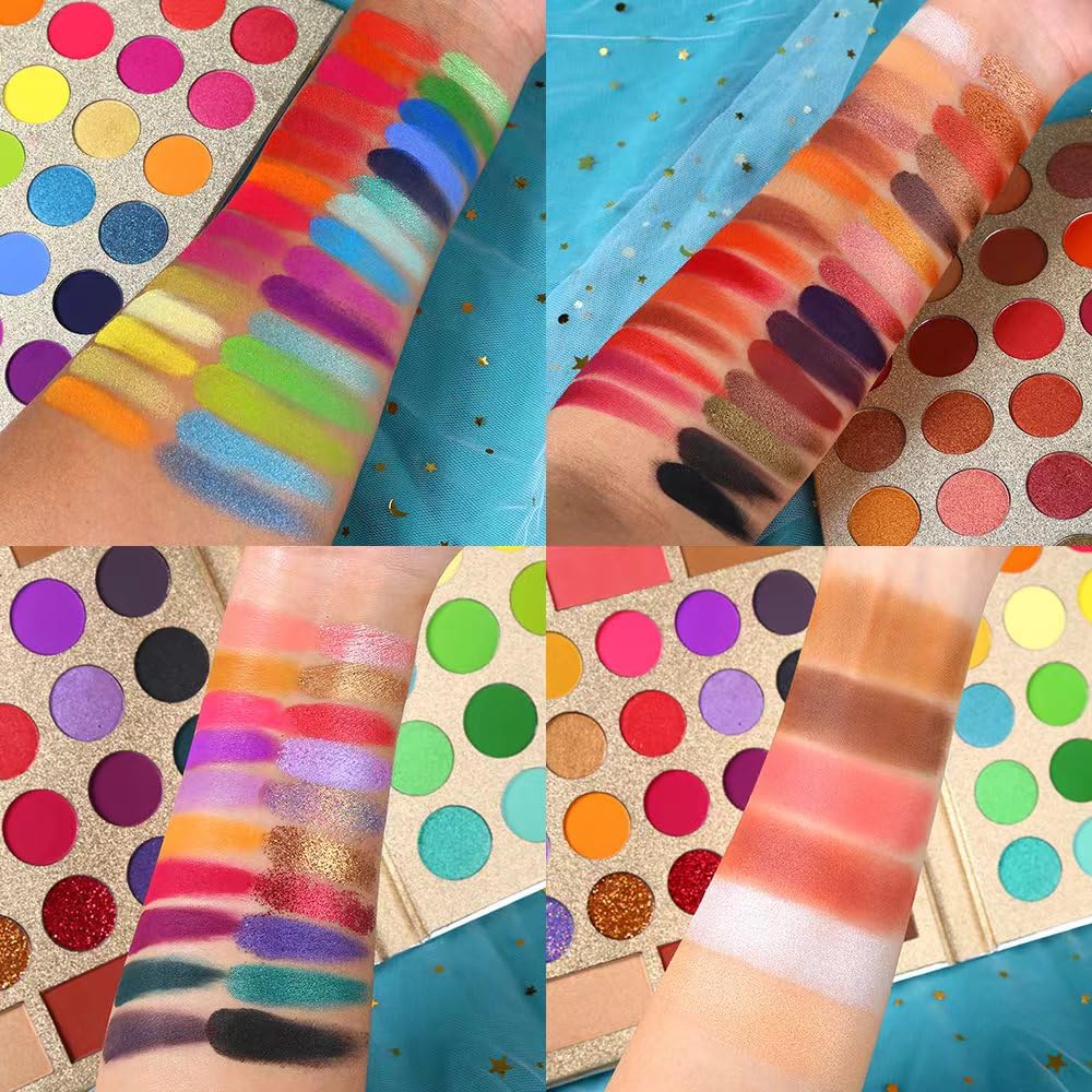 UCANBE Pretty All Set close-up highlights matte, shimmer, and glitter finishes.
