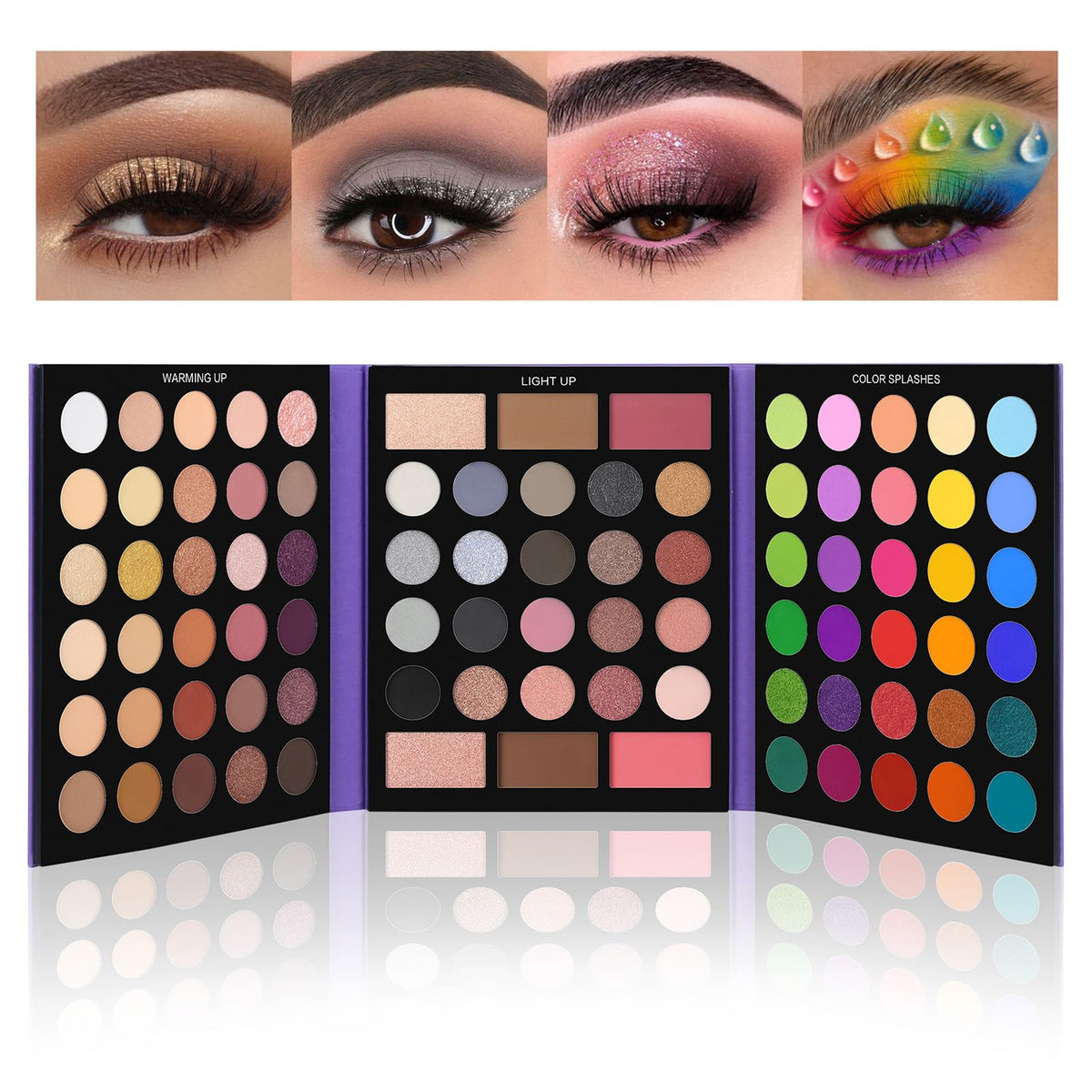 UCANBE Pretty All Set palette open with 86 shades for versatile looks.