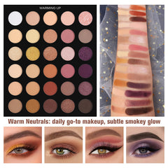 UCANBE Pretty All Set swatches display warm to bold neutrals for daily to party makeup.