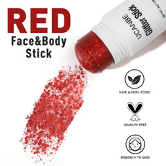 UCANBE Red Body Glitter Stick gold shimmer enhances stage makeup