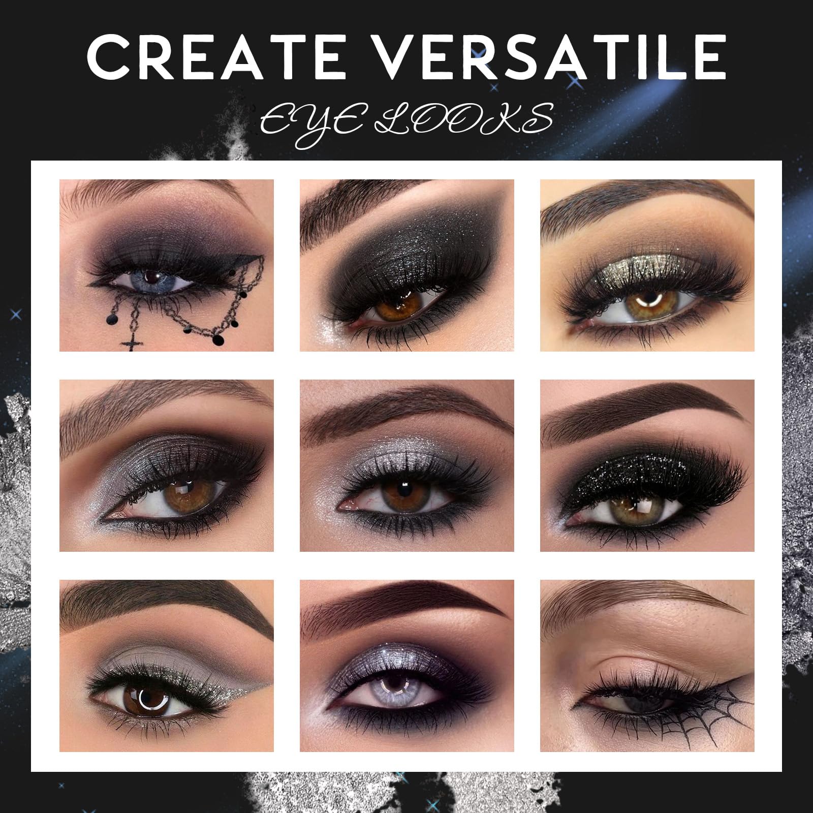UCANBE smokey goth shades swatched for velvety matte and metallic finishes